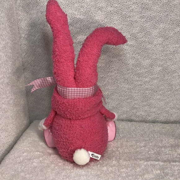 Handmade Pink Plush Easter Rabbit Gnome Egg Basket & Eggs Home Decor Eggs Gnome - Picture 3 of 7